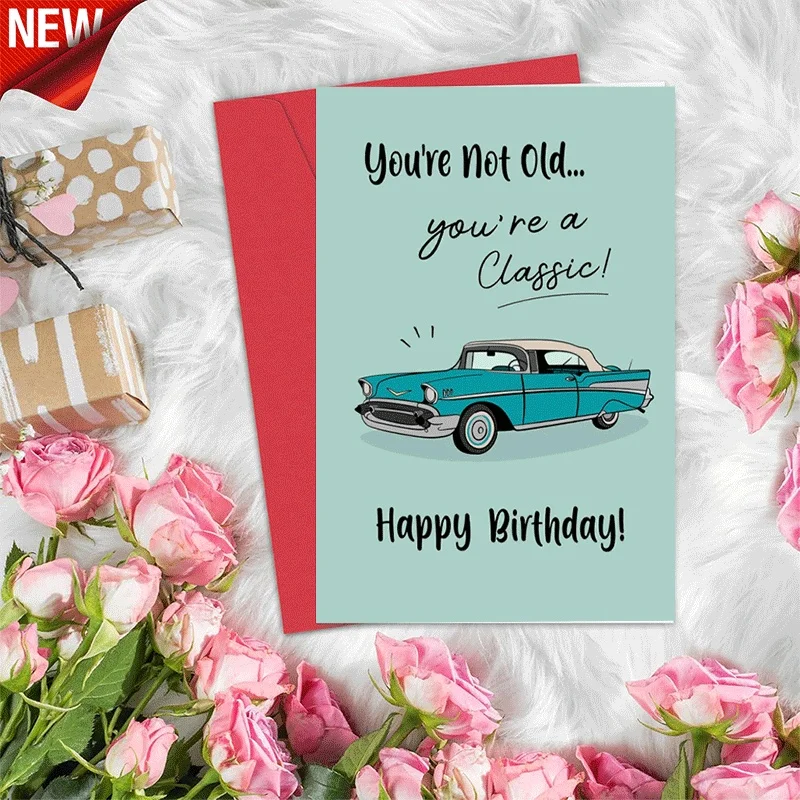 Happy Birthday Card Classic Vintage Car Theme Birthday Greeting Card for Old Friend Retro Style Birthday Card f
Happy Birthday Card Classic Vintage Car Theme Birthday Greeting Card for Old Friend Retro Style Birthday Card f