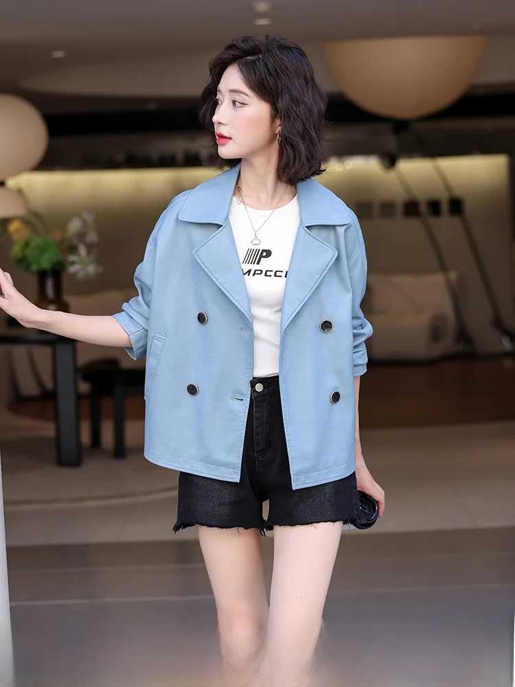 Ning Genuine Leather Jacket Women's New Loose 2025 Spring Autumn British Style Short Sheepskin Windbreaker Coat
Ning Genuine Leather Jacket Women's New Loose 2025 Spring Autumn British Style Short Sheepskin Windbreaker Coat
