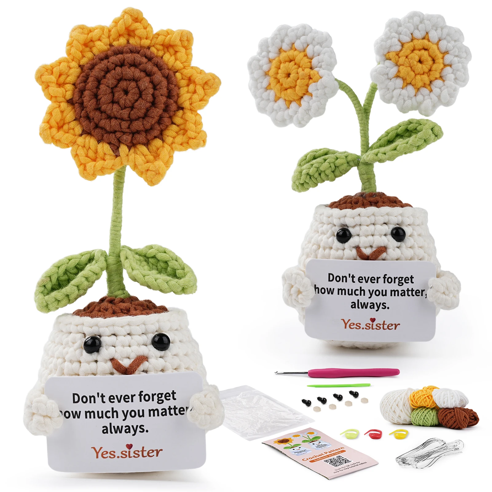 Beginner Daisy Sunflower Crochet Kit Complete Amigurumi Starter Set with Video Tutorials Gifts Crochet Kit for Beginner
Beginner Daisy Sunflower Crochet Kit Complete Amigurumi Starter Set with Video Tutorials Gifts Crochet Kit for Beginner