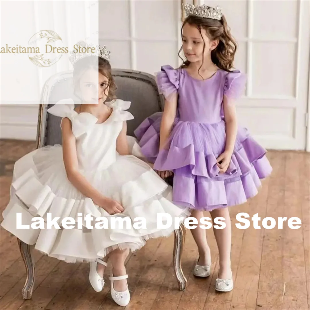 Customization Wedding Sleeveless Ruffles With Bow Flower Girl Dress For Knee Length Child First Eucharistic Birthday Party Dress
Customization Wedding Sleeveless Ruffles With Bow Flower Girl Dress For Knee Length Child First Eucharistic Birthday Party Dress