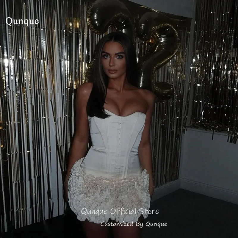 Qunque Bodycon Short Prom Dress 3D Ruffled Homecoming Dress Satin Sweetheart Pleated Mini Vestido De Fiesta Corto Customized
Qunque Bodycon Short Prom Dress 3D Ruffled Homecoming Dress Satin Sweetheart Pleated Mini Vestido De Fiesta Corto Customized