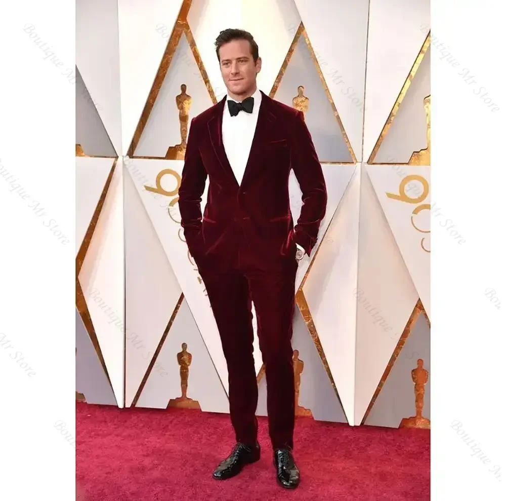 Slim Red Velvet Single Breasted Men Suit Two Pieces(Jacket+Pants) Lapel Outfits Chic Casual Party Prom Wedding Set
Slim Red Velvet Single Breasted Men Suit Two Pieces(Jacket+Pants) Lapel Outfits Chic Casual Party Prom Wedding Set