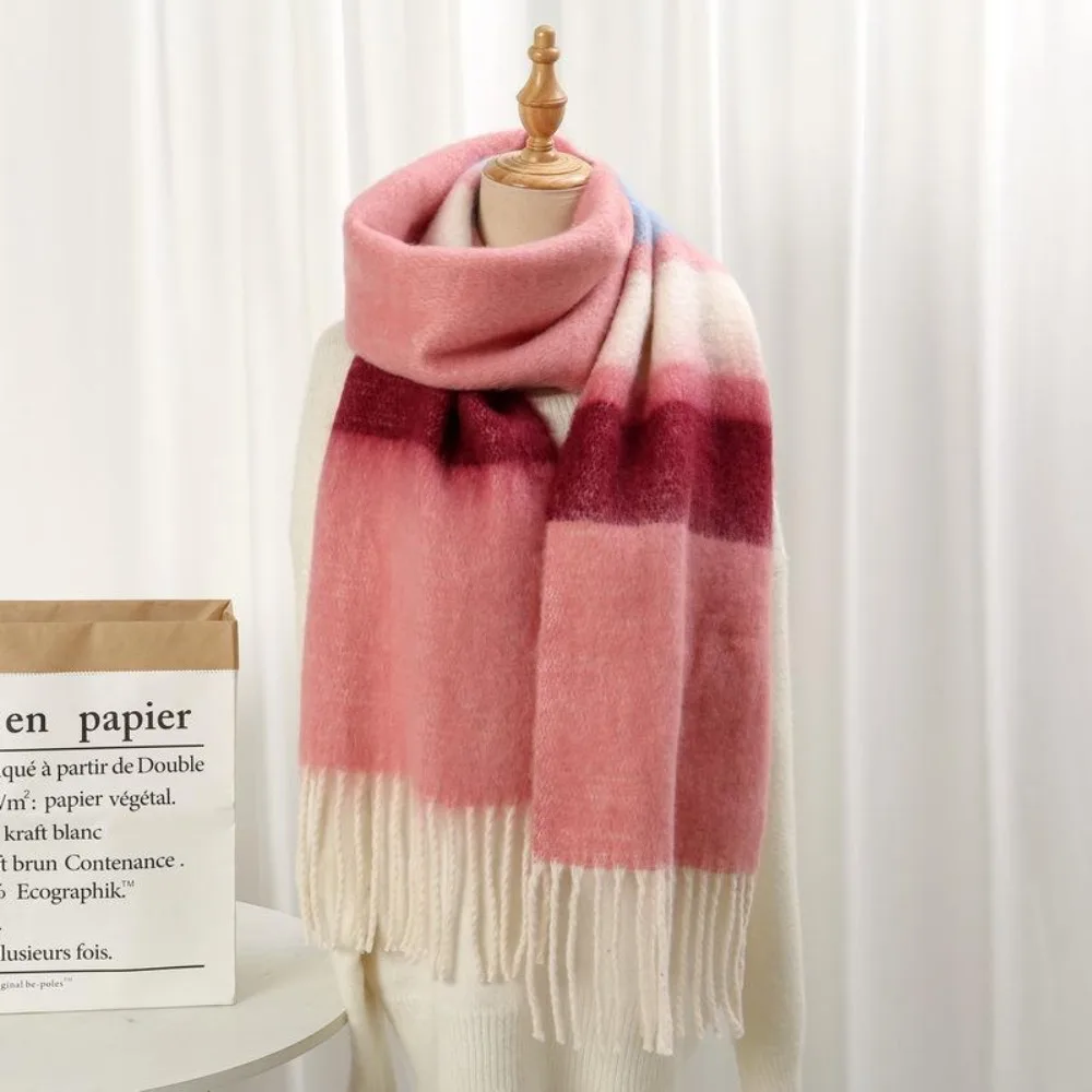 Fashion Colorful Stripe Mohair Shawl Coldproof Korean Style Long Tassel Scarf Keep Warm Neckerchief Winter Wool Scarves Men
Fashion Colorful Stripe Mohair Shawl Coldproof Korean Style Long Tassel Scarf Keep Warm Neckerchief Winter Wool Scarves Men