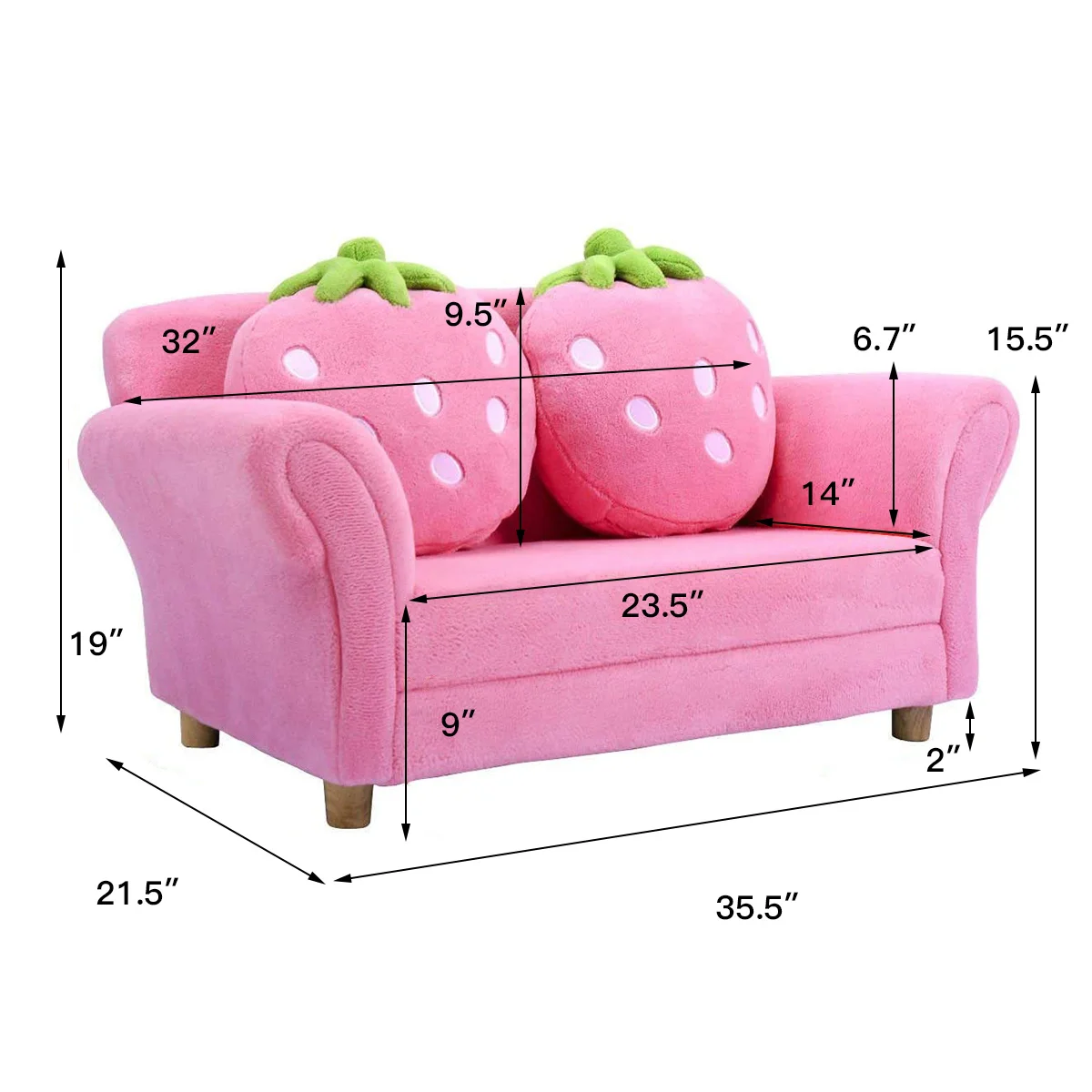 COSTWAY Kids Sofa Strawberry Armrest Chair Lounge Couch w/2 Pillow Children Toddler Pink
COSTWAY Kids Sofa Strawberry Armrest Chair Lounge Couch w/2 Pillow Children Toddler Pink