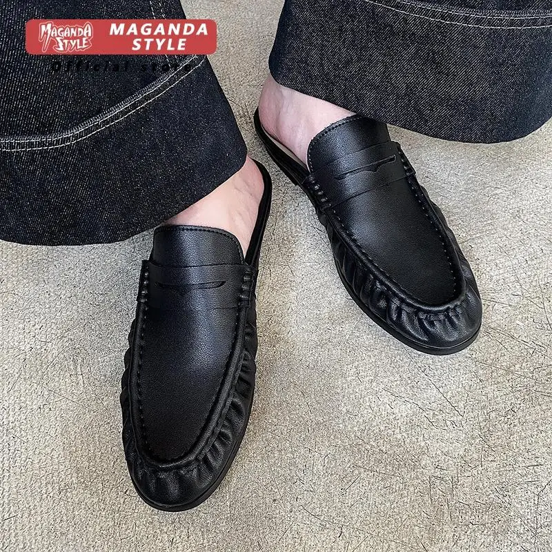Genuine leather toe cap slippers for men in summer one foot lazy Mueller shoes black wear-resistant half bag breathable loafers
Genuine leather toe cap slippers for men in summer one foot lazy Mueller shoes black wear-resistant half bag breathable loafers