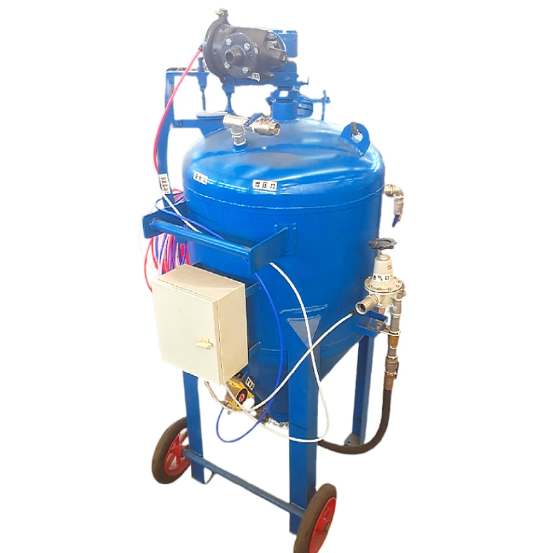 Latest Design Reasonable Price Dustless Portable Water Wet Sand Blaster Pot Mobile Wheel Sand Blasting Machine