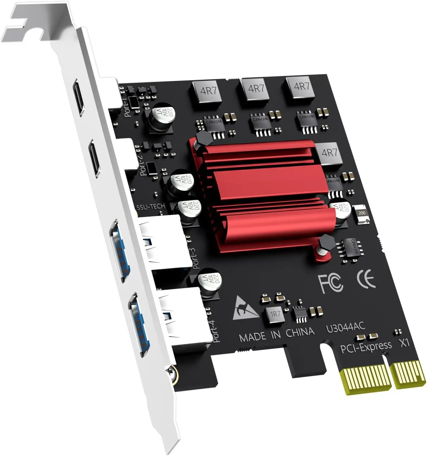 Модернизированная карта расширения PCIE PCIE на 2-портовый USB3.2 Gen1 Type-C + 2-портовый адаптер карты расширения USB3.2 Gen1 Type-A для настольного ПК
Модернизированная карта расширения PCIE PCIE на 2-портовый USB3.2 Gen1 Type-C + 2-портовый адаптер карты расширения USB3.2 Gen1 Type-A для настольного ПК