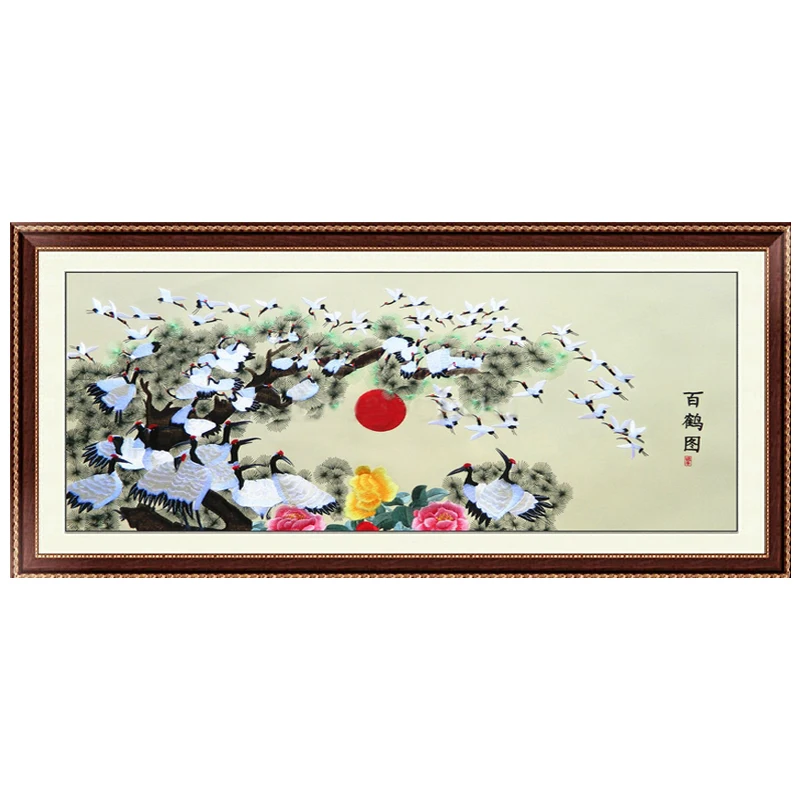 Mural Hundred Crane Figure Silk Embroidery Living Room Study Tea Restaurant Decorative Painting Housewarming Wedding Gift SP097
Mural Hundred Crane Figure Silk Embroidery Living Room Study Tea Restaurant Decorative Painting Housewarming Wedding Gift SP097