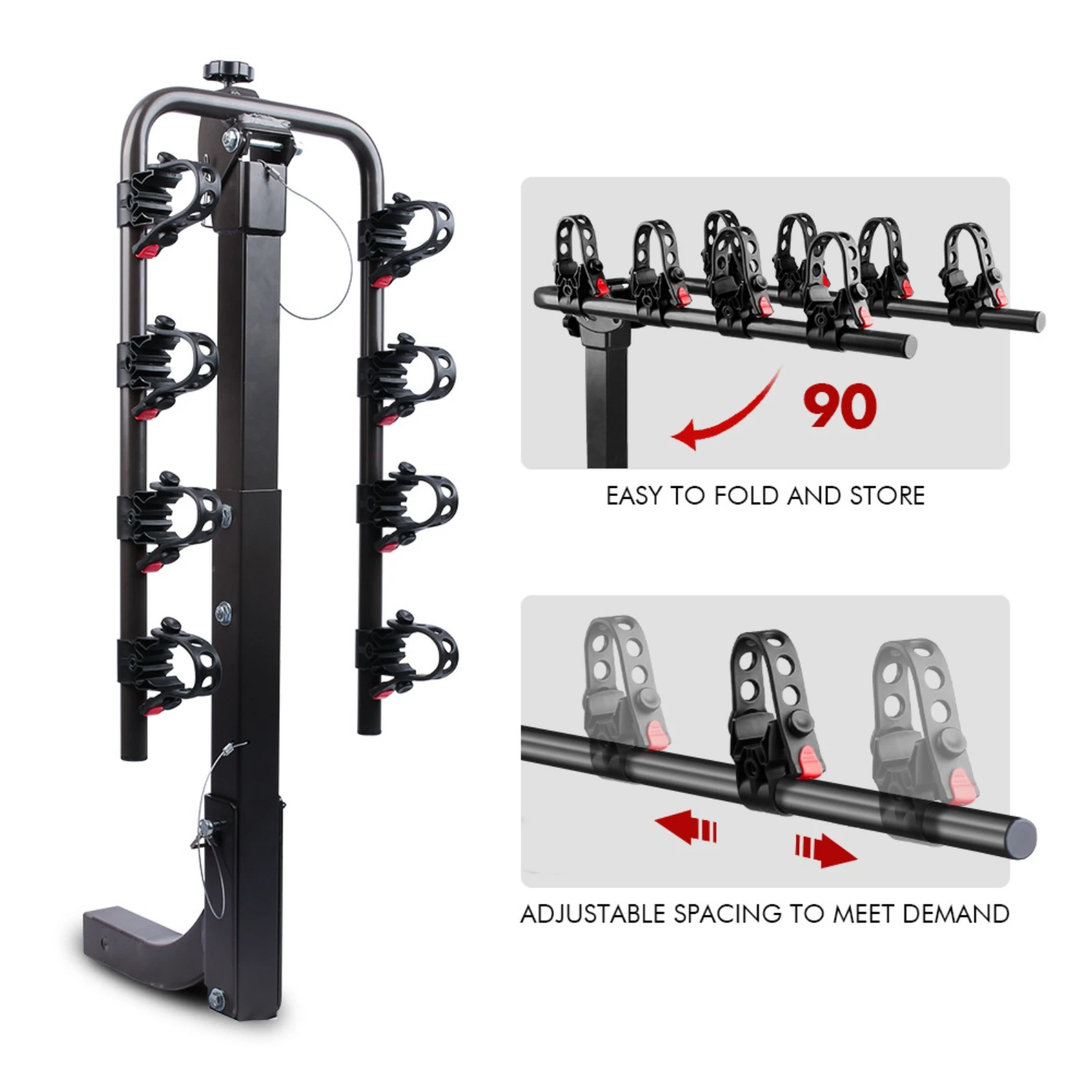 Rear-Mounted Bike Carrier Reinforced Frame Rear Hitch Bike Rack Vehicle Cargo Gear Metal Tubing Compact Storage
Rear-Mounted Bike Carrier Reinforced Frame Rear Hitch Bike Rack Vehicle Cargo Gear Metal Tubing Compact Storage