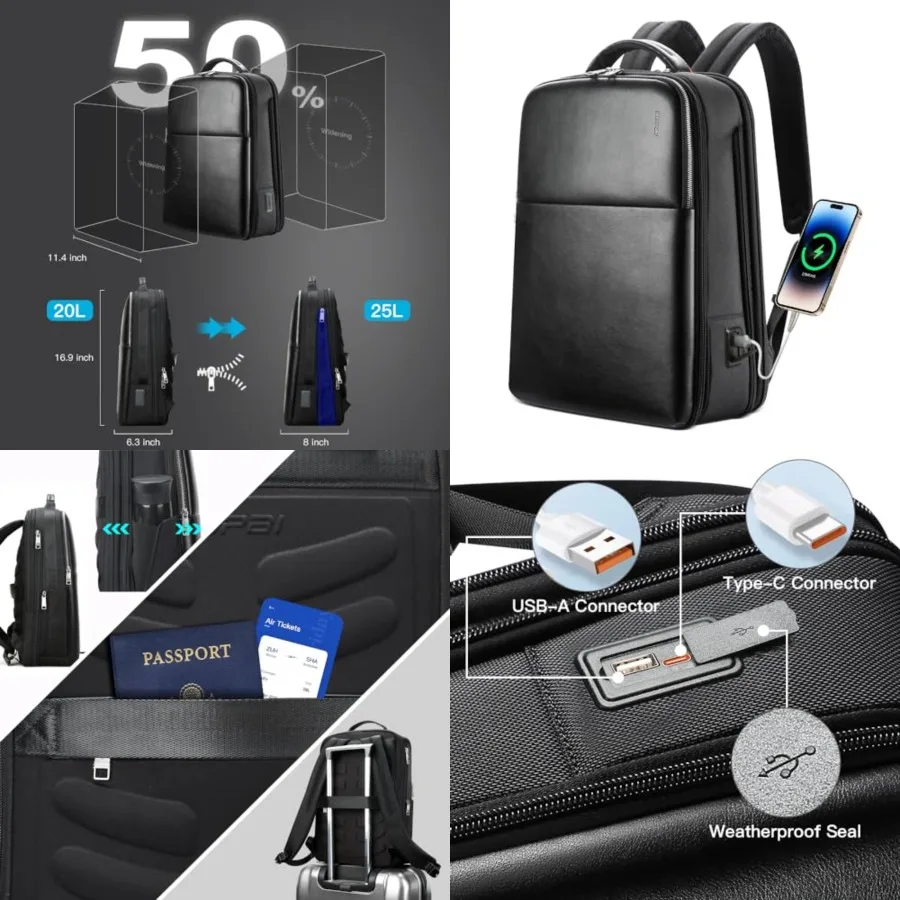 Laptop Backpack Men for Business Smart Professional Lightweight Backpack with USB Charging Office Commuter Computer Rucksack Ex
Laptop Backpack Men for Business Smart Professional Lightweight Backpack with USB Charging Office Commuter Computer Rucksack Ex