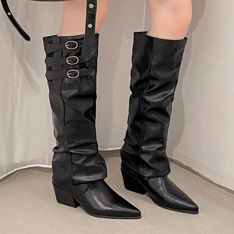 Women Long Boots Pointed Toe High Heels Shoes Knee High Boots Woman 2025 Winter Designer Leather Shoes Chunky Chelsea Botas Lady
Women Long Boots Pointed Toe High Heels Shoes Knee High Boots Woman 2025 Winter Designer Leather Shoes Chunky Chelsea Botas Lady