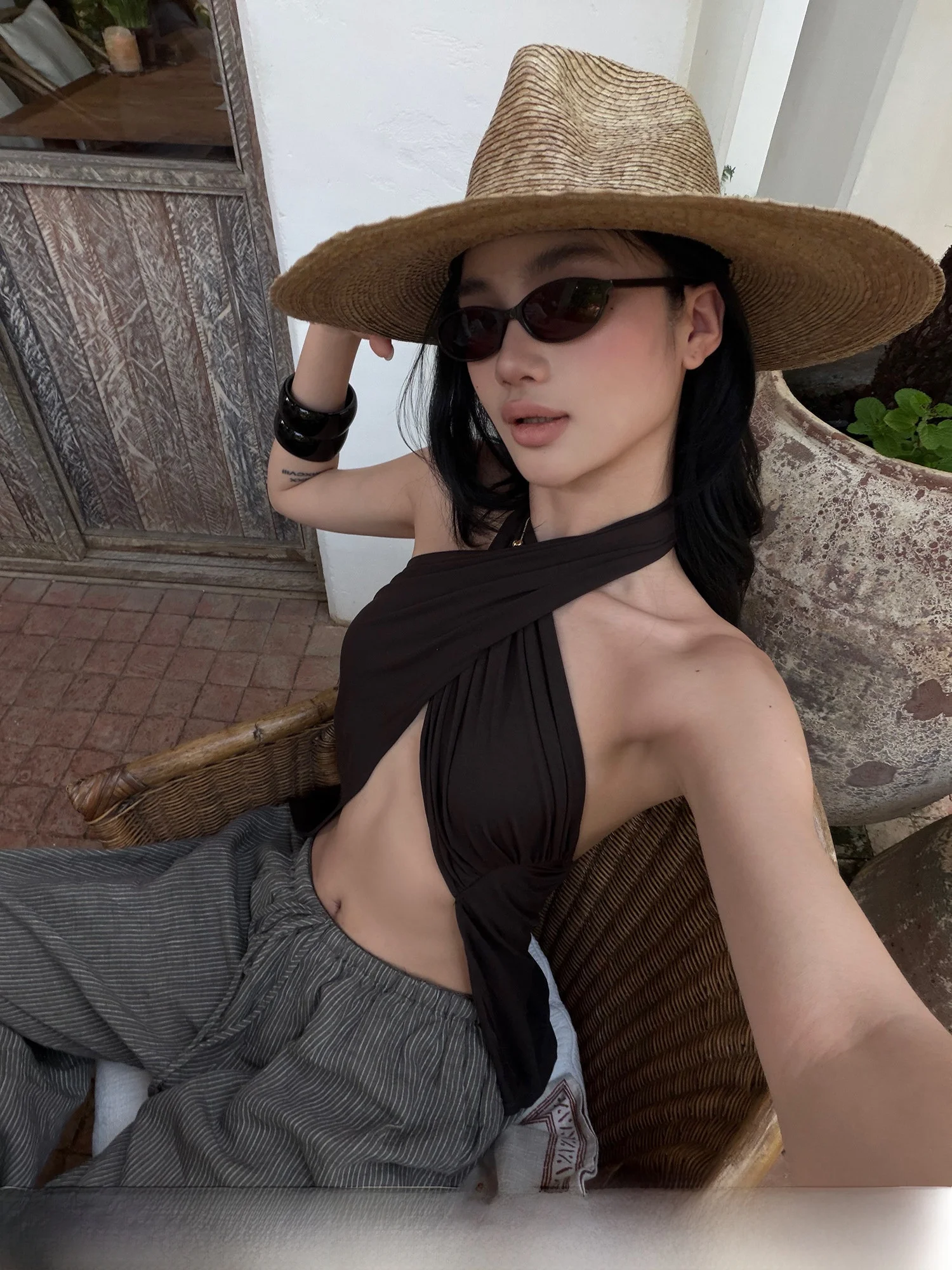Rovente Brown Cross Neck Vest Women's Summer Short Sleeveless Top Casual Style Modal Fabric Vacation Wear Breathable
Rovente Brown Cross Neck Vest Women's Summer Short Sleeveless Top Casual Style Modal Fabric Vacation Wear Breathable