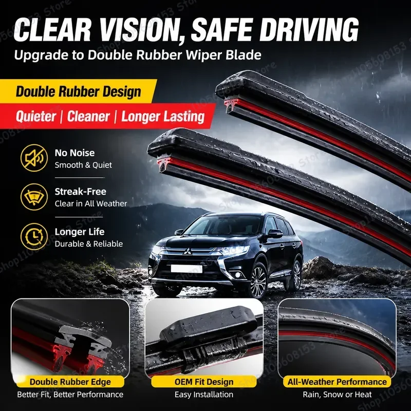 For Mitsubishi Outlander GF GG ZJ ZK 2013 2014 2015 2016 2017 2018 2019 Double Rubber Windshield Wiper Blades All Weather Car
For Mitsubishi Outlander GF GG ZJ ZK 2013 2014 2015 2016 2017 2018 2019 Double Rubber Windshield Wiper Blades All Weather Car