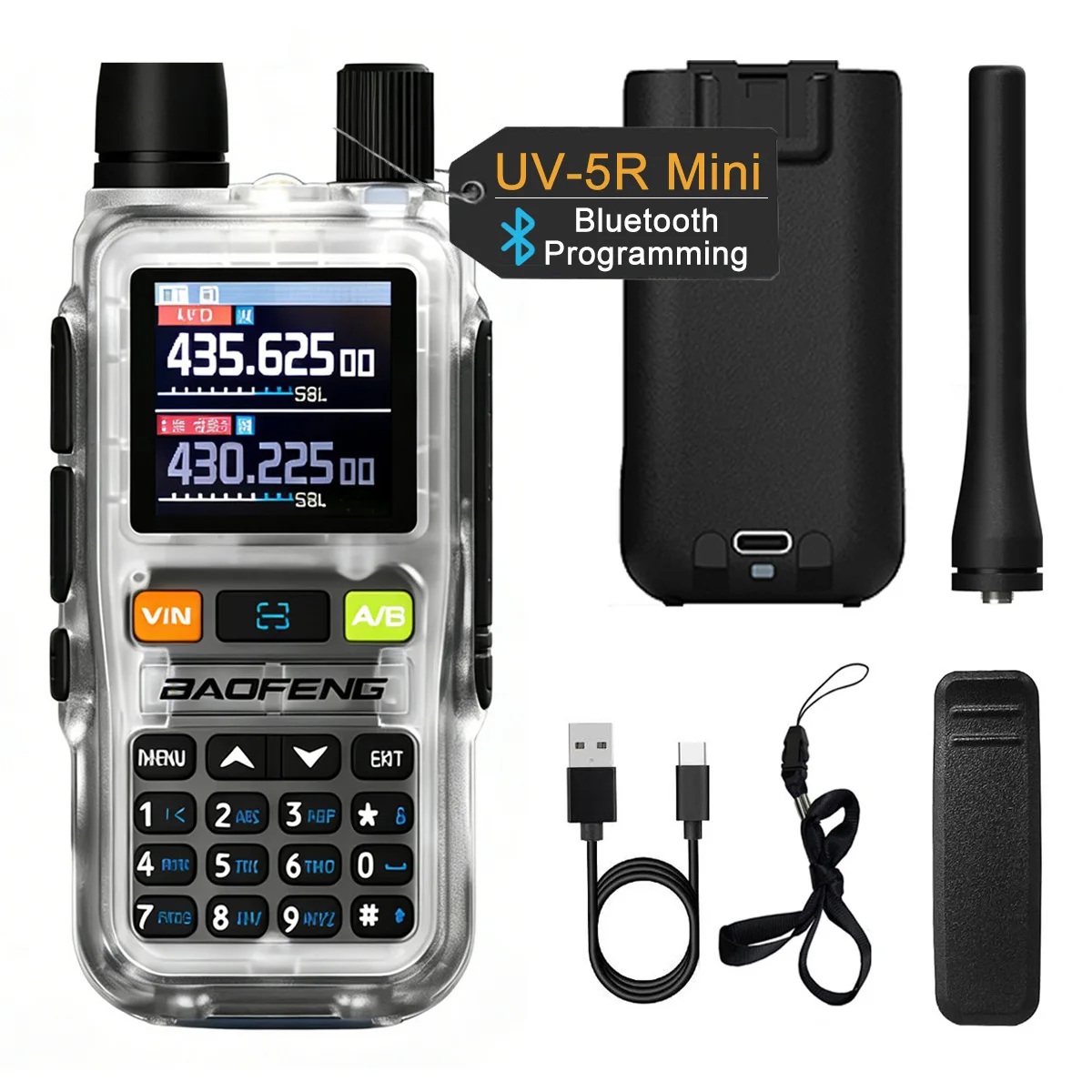 BAOFENG UV 5R Mini Walkie Talkie Bluetooth Programming Dual PTT USB-C Charging AM FM NOAA Portable Handheld Two Way Ham Radio
BAOFENG UV 5R Mini Walkie Talkie Bluetooth Programming Dual PTT USB-C Charging AM FM NOAA Portable Handheld Two Way Ham Radio
