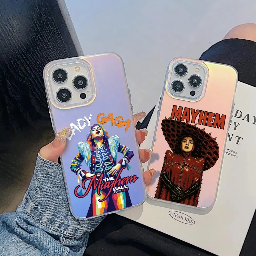 Singer L-Lady Gaga Mayhem Phone Case For iPhone 17 16 15 14 13 12 11 Pro Max Plus Transparent Aurora Laser Gradient Cover
Singer L-Lady Gaga Mayhem Phone Case For iPhone 17 16 15 14 13 12 11 Pro Max Plus Transparent Aurora Laser Gradient Cover