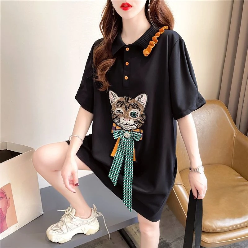 2026 Women's Mid Length Polo Collar Short Sleeve T Shirt Top Unique Loose Fit High End Feel Casual Trendy Versatile
2026 Women's Mid Length Polo Collar Short Sleeve T Shirt Top Unique Loose Fit High End Feel Casual Trendy Versatile