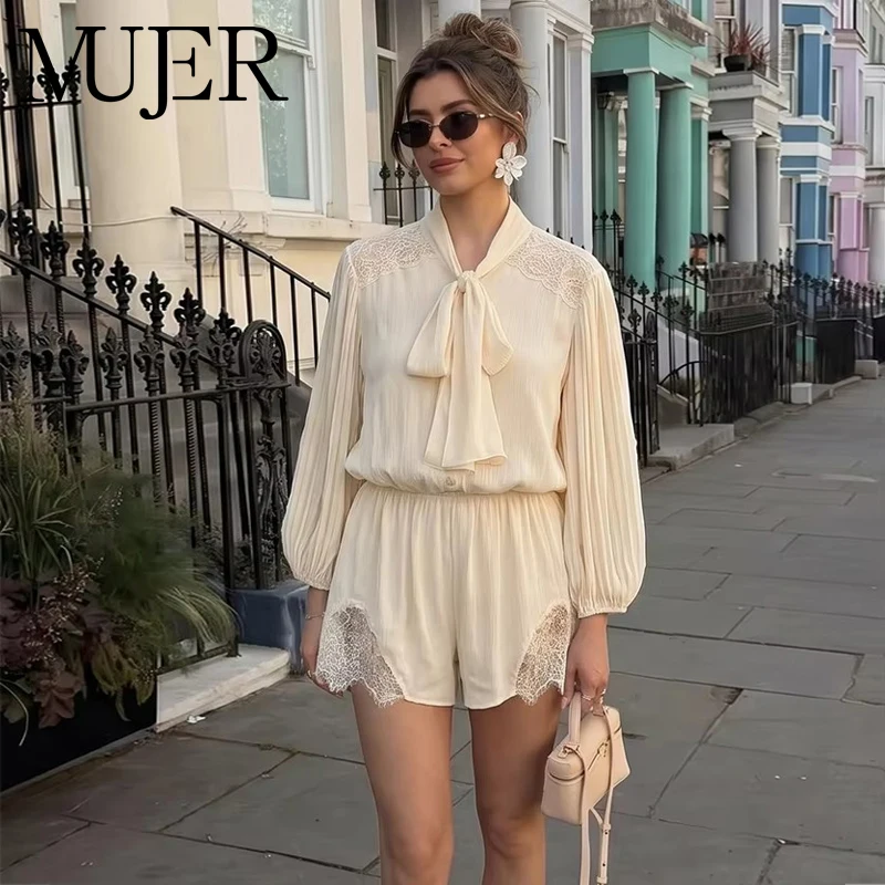 MUJER Tied Lace Playsuit Woman Summer Casual Jumpsuits for Women Semi Sheer Vacation Jumpsuits Woman One Pieces Overalls Women
MUJER Tied Lace Playsuit Woman Summer Casual Jumpsuits for Women Semi Sheer Vacation Jumpsuits Woman One Pieces Overalls Women