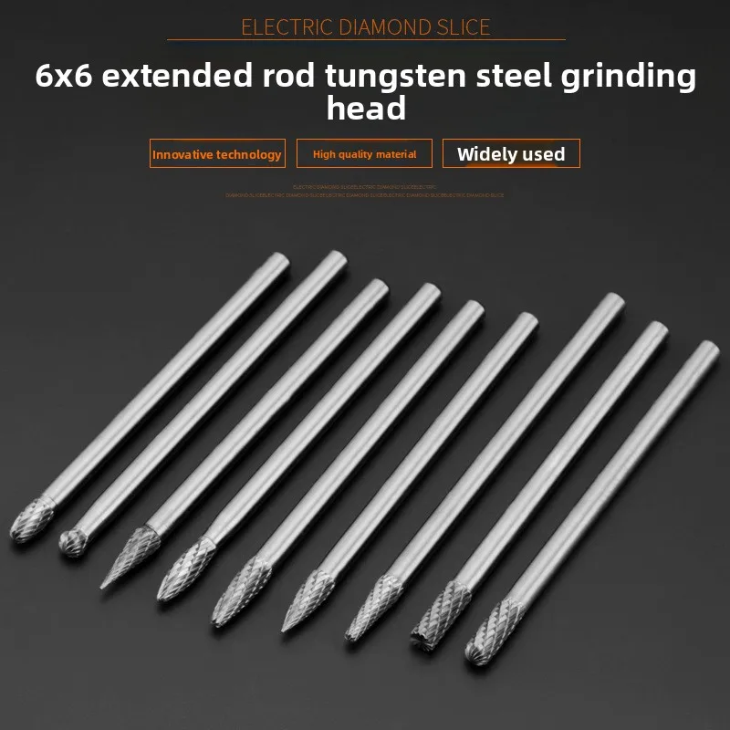 Extended Tungsten Steel Rotary File 6X6 Carbide Rotary Milling Cutter/ Metal Woodworking Engraving Head Grinding Head 6mm Handle
Extended Tungsten Steel Rotary File 6X6 Carbide Rotary Milling Cutter/ Metal Woodworking Engraving Head Grinding Head 6mm Handle