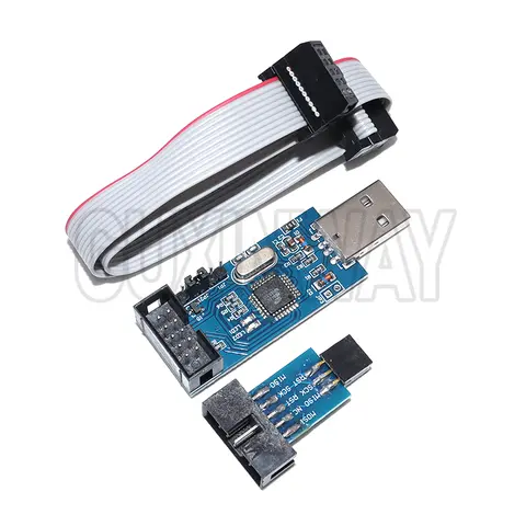 USBASP USBISP AVR Programmatore USB ISP USB ASP ATMEGA8 ATMEGA128 Supporto Win7 64K Scheda adattatore da 10 pin a 6 pin