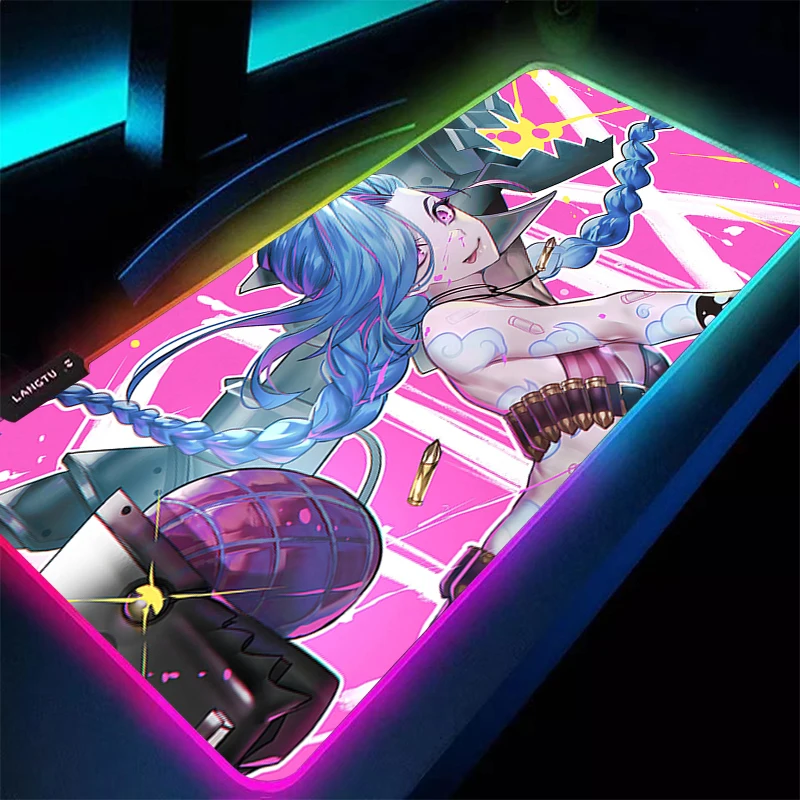 RGB Mouse Pad Gamer PC Computer League of Legends Jinx Desk Mat LED Kawaii Keyboard Pad Anime Girl Gaming Accessories Mousepad
RGB Mouse Pad Gamer PC Computer League of Legends Jinx Desk Mat LED Kawaii Keyboard Pad Anime Girl Gaming Accessories Mousepad