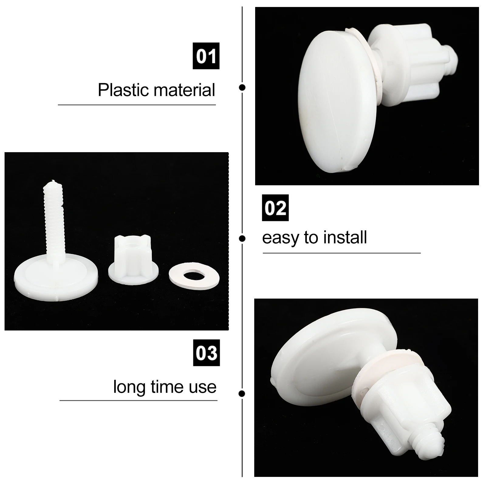 Toilet Seat Screws Nuts Set Plastic Material Mounting Hardware Replacement Parts Fittings Secure Bowl Easy Install
Toilet Seat Screws Nuts Set Plastic Material Mounting Hardware Replacement Parts Fittings Secure Bowl Easy Install