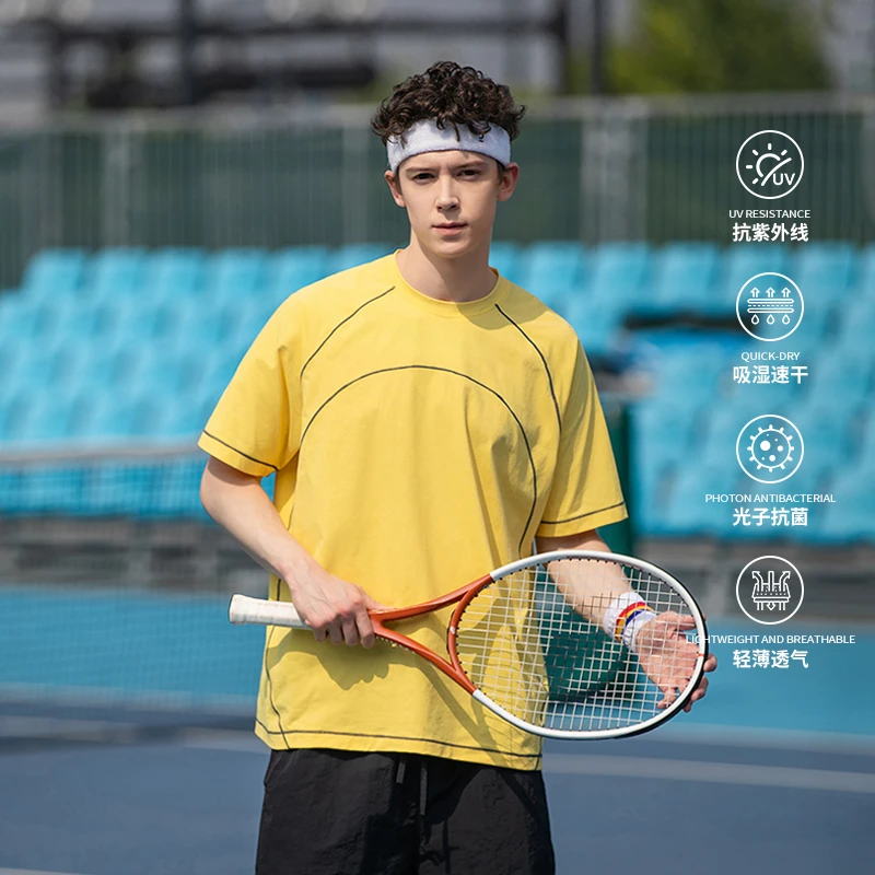 Летняя повседневная футболка унисекс со светоотражающими полосками — легкая и дышащая для активного отдыха
Летняя повседневная футболка унисекс со светоотражающими полосками — легкая и дышащая для активного отдыха