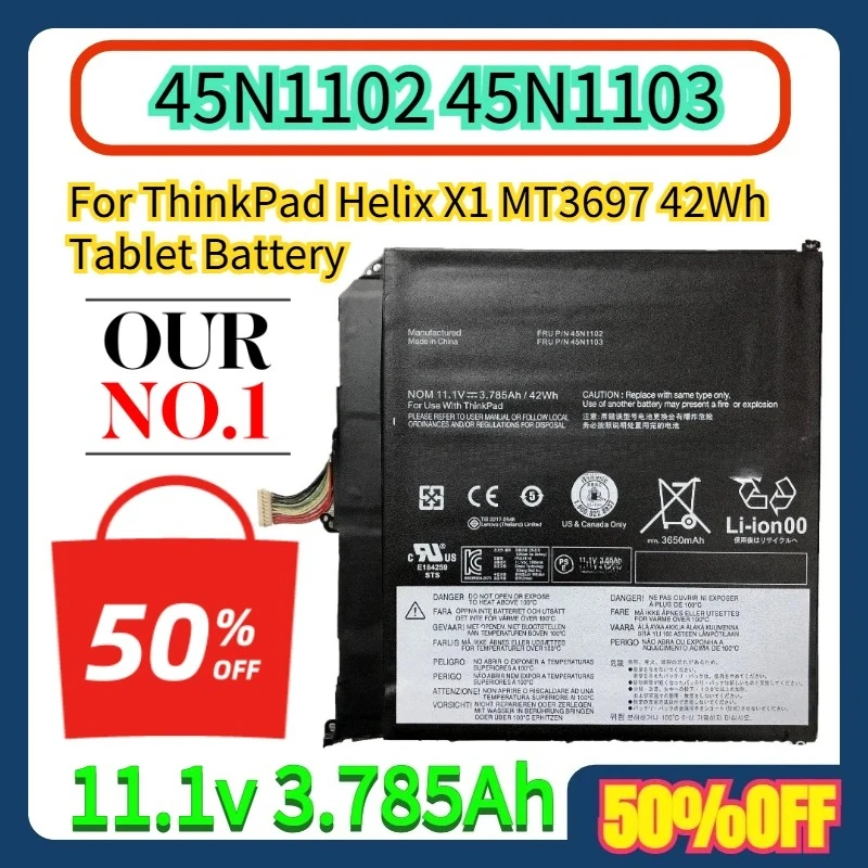 For ThinkPad Helix X1 MT3697 45N1102 45N1103 42Wh Tablet Battery
For ThinkPad Helix X1 MT3697 45N1102 45N1103 42Wh Tablet Battery