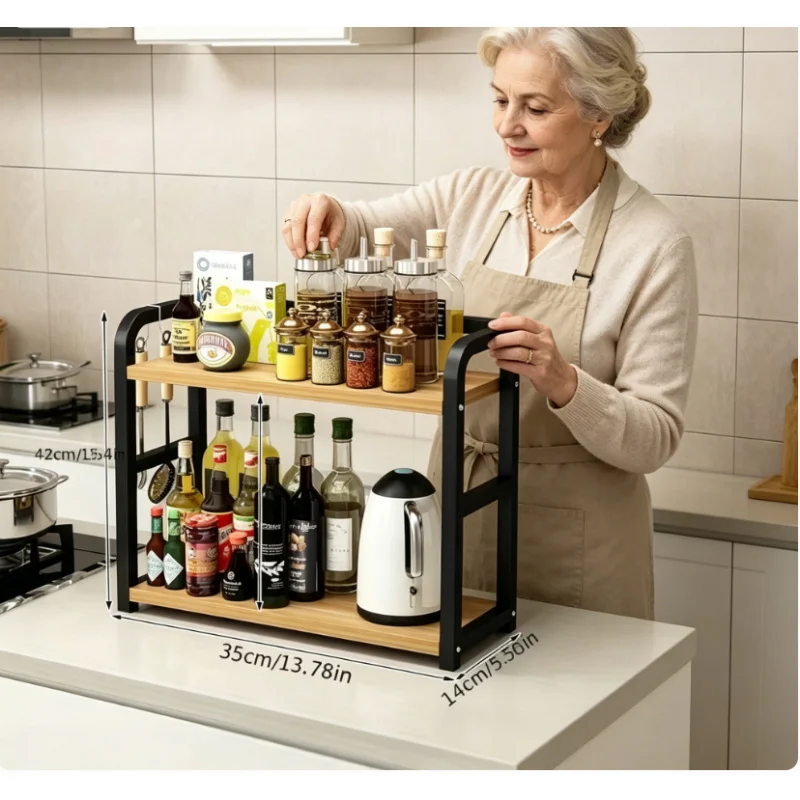 Kitchen Countertop 2-Tier Metal Shelf, Rustproof Space Saving Organizer for Coffee Mugs Condiments Holder
Kitchen Countertop 2-Tier Metal Shelf, Rustproof Space Saving Organizer for Coffee Mugs Condiments Holder