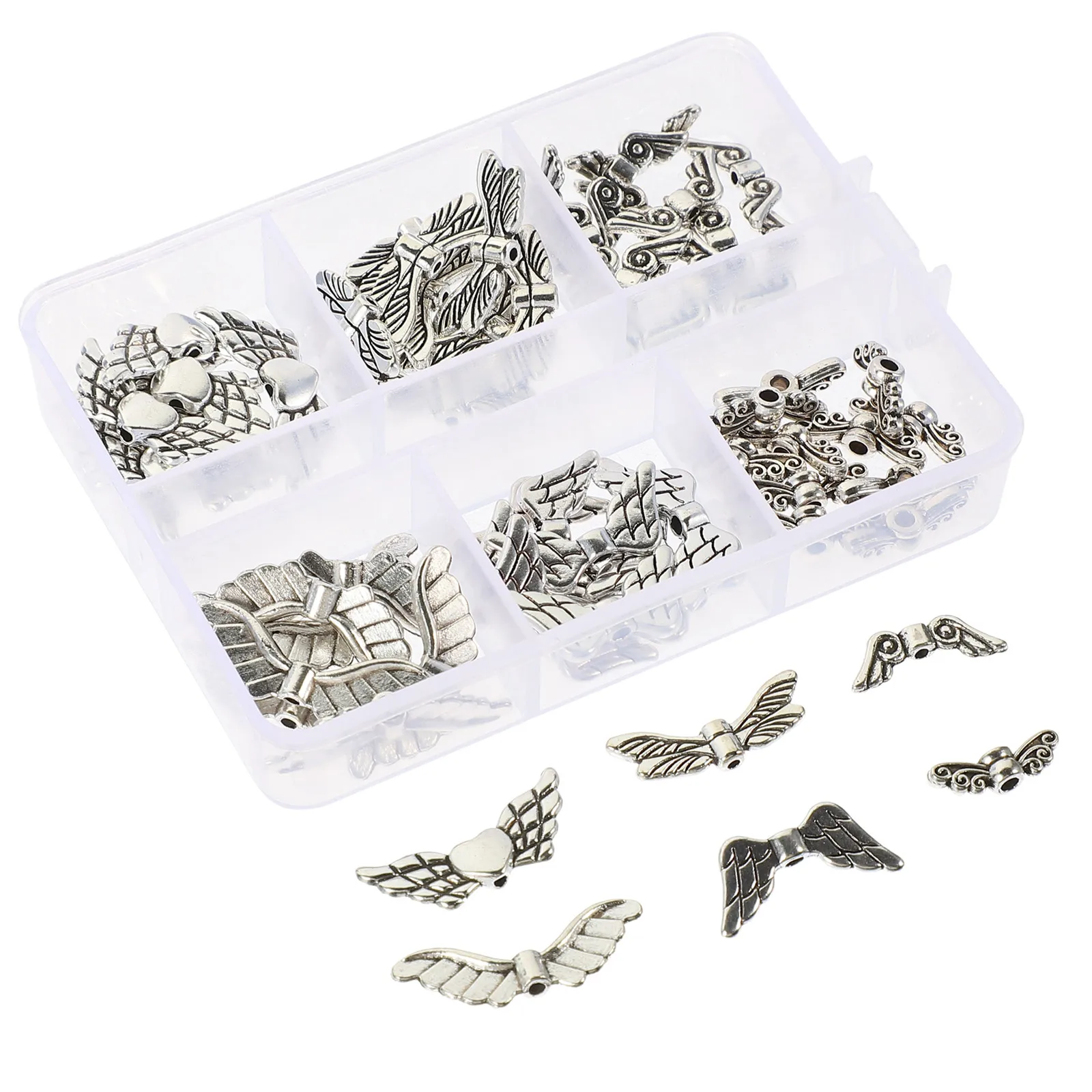 Retro Tibetan Silver Spacer Beads Wing Charms for Jewelry Making Bracelets Earrings Necklace DIY Crafts Lightweight Gifts Metal
Retro Tibetan Silver Spacer Beads Wing Charms for Jewelry Making Bracelets Earrings Necklace DIY Crafts Lightweight Gifts Metal