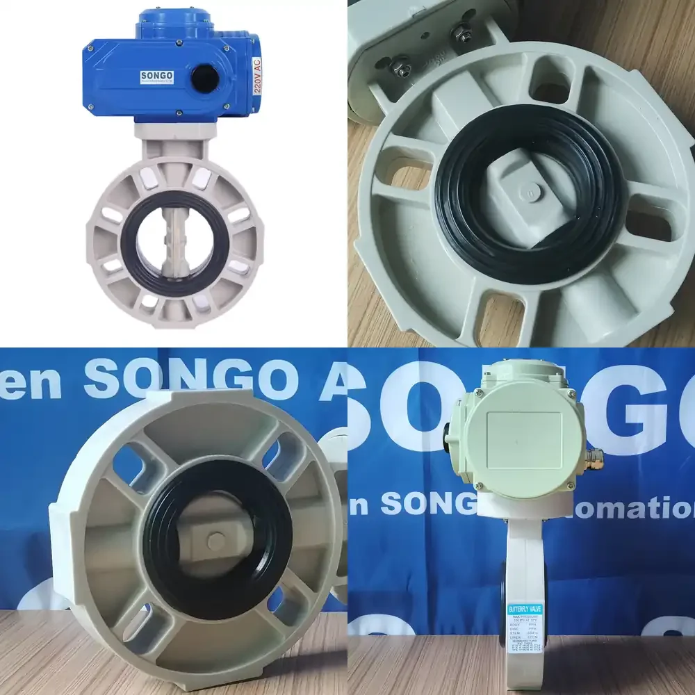 SONGO 240V DN32 PVC UPVC CPVC PVDF PP PPH Plastic Electric Regulation Type EPDM PTFE Seat Wafer Butterfly Valve
SONGO 240V DN32 PVC UPVC CPVC PVDF PP PPH Plastic Electric Regulation Type EPDM PTFE Seat Wafer Butterfly Valve