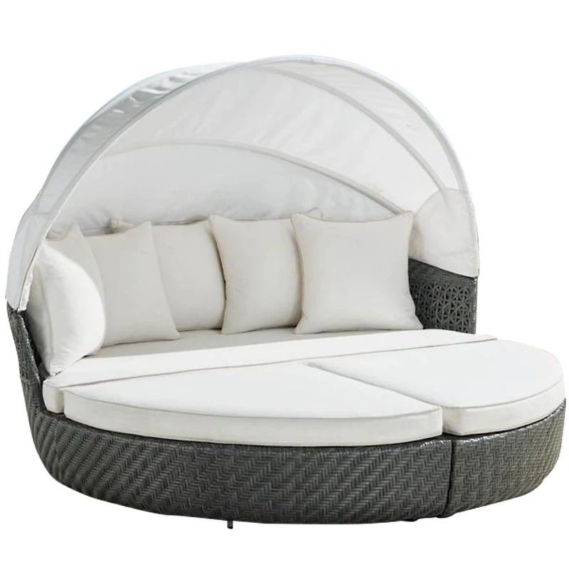 Outdoor sofa bed patio rattan round bed with canopy beach balcony swimming pool lazy bed
Outdoor sofa bed patio rattan round bed with canopy beach balcony swimming pool lazy bed