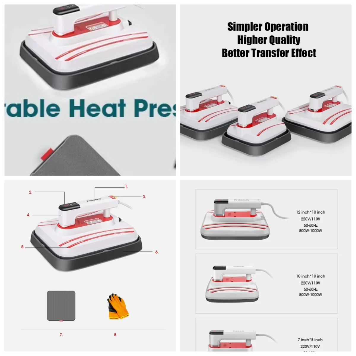 WJW Small Heat Press Machine Sublimation Machine Portable T-shirt Printing Machine P1210
WJW Small Heat Press Machine Sublimation Machine Portable T-shirt Printing Machine P1210