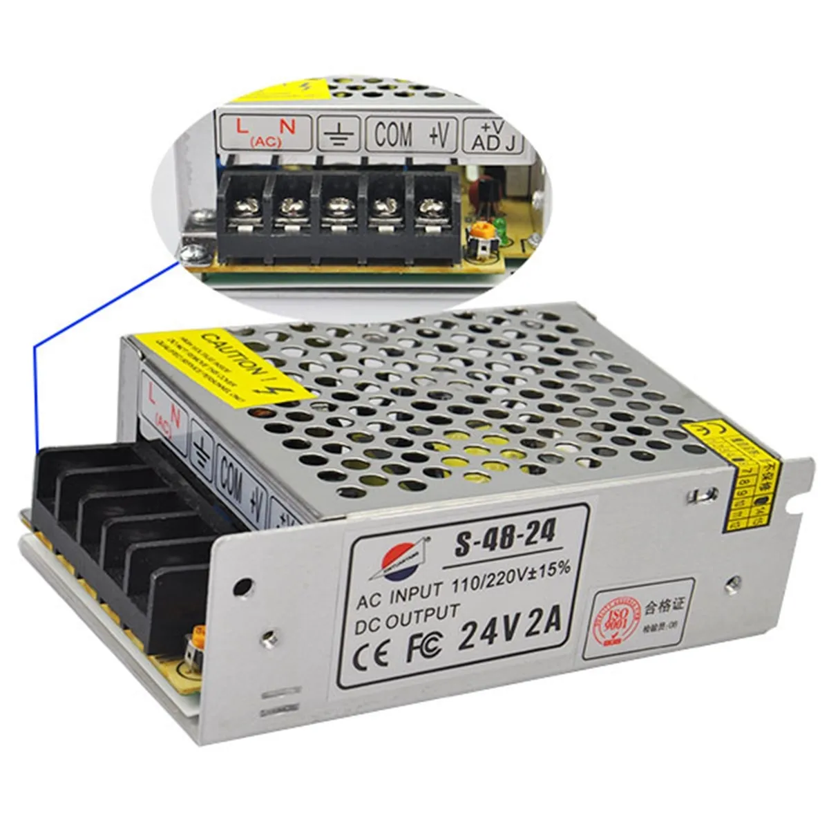 24V 2A Power Supply Adapter Heavy Duty Iron Body Pwm Technology Efficient Stable Power Long Life for Cctv Camera LED
24V 2A Power Supply Adapter Heavy Duty Iron Body Pwm Technology Efficient Stable Power Long Life for Cctv Camera LED