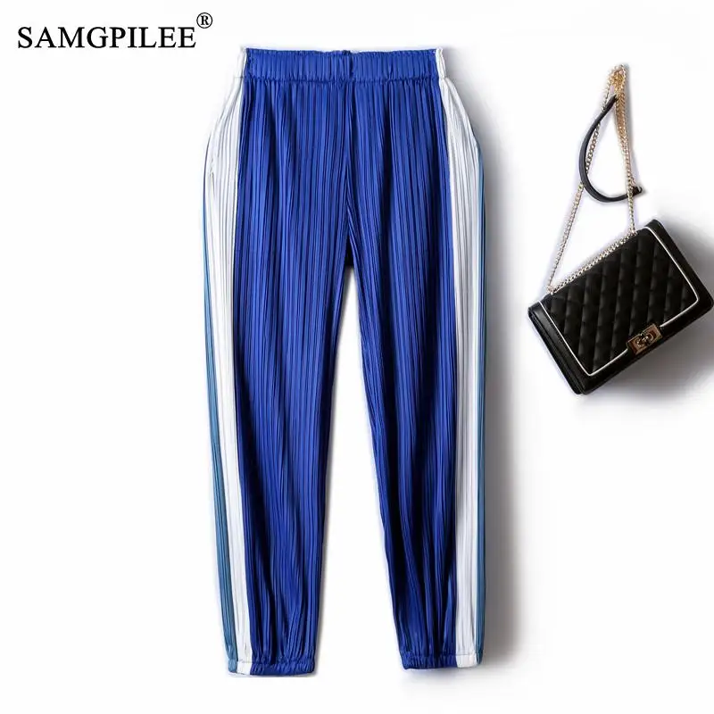 Pants For Women 2022 New Contrast Color Drape Pleated Ninth Pants Elastic Waist Drawstring Elastic Thin Summer Women's Pants 4XL
Pants For Women 2022 New Contrast Color Drape Pleated Ninth Pants Elastic Waist Drawstring Elastic Thin Summer Women's Pants 4XL