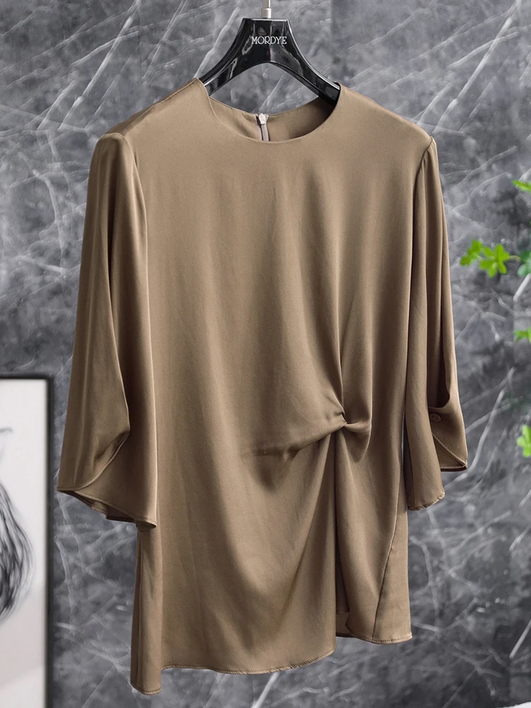 Silk Knot ort Sve irt Women's Summer Top Ele Screng Commute Sle Pure Color round Ne Button Asymmetric
Silk Knot ort Sve irt Women's Summer Top Ele Screng Commute Sle Pure Color round Ne Button Asymmetric