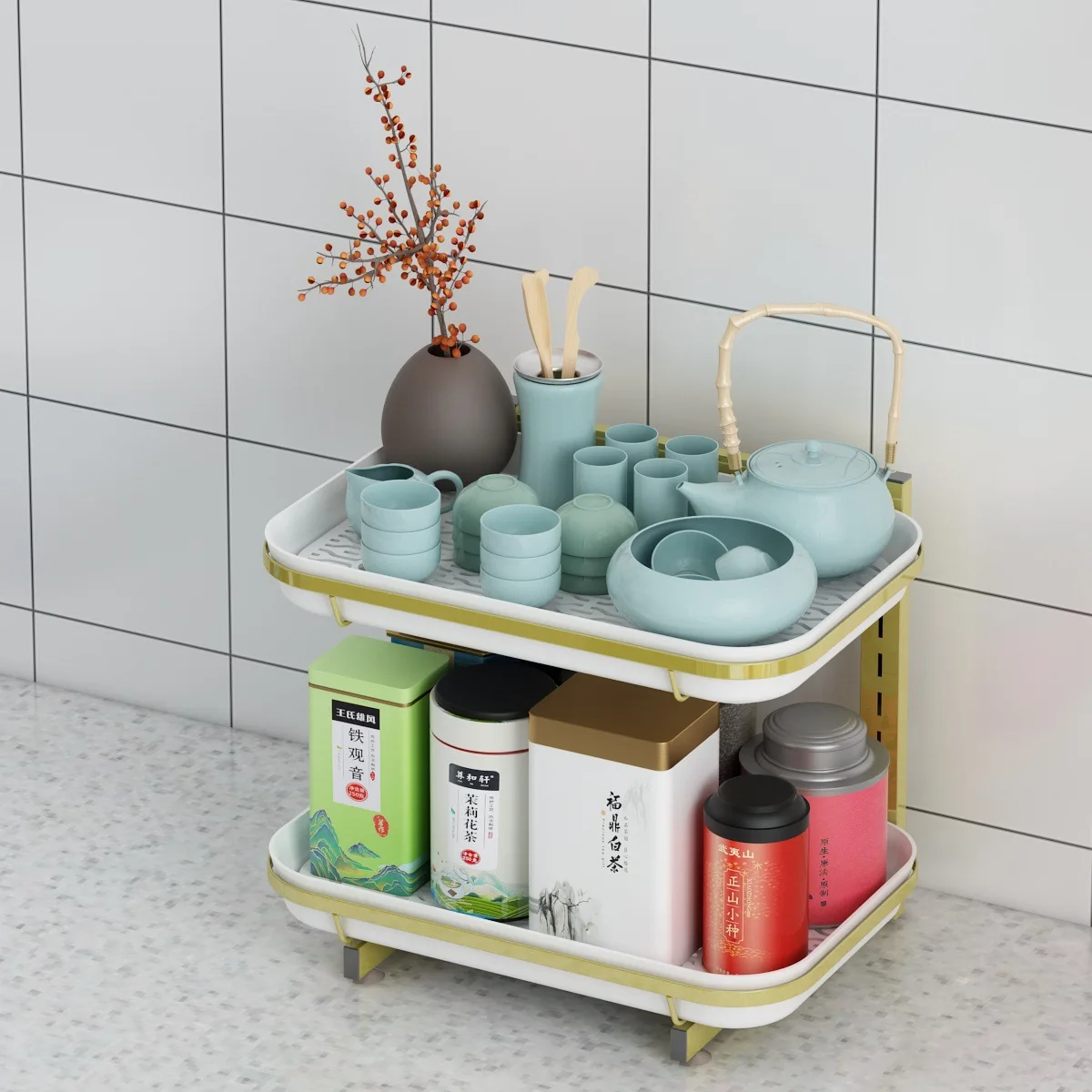 Kitchen Tabletop Shelf Cup Fruit and Vegetable Storage Rack Multifunctional Bathroom Shelves Height Adjustable Removable Tray
Kitchen Tabletop Shelf Cup Fruit and Vegetable Storage Rack Multifunctional Bathroom Shelves Height Adjustable Removable Tray