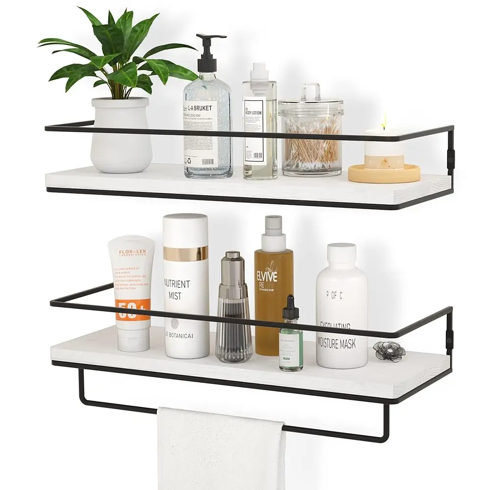 Floating Shelves For Wall Set Of 2, Wall Mounted Storage Shelves With Bla Metal Frame And For Bathroom, Bedroom, Living Room,
Floating Shelves For Wall Set Of 2, Wall Mounted Storage Shelves With Bla Metal Frame And For Bathroom, Bedroom, Living Room,