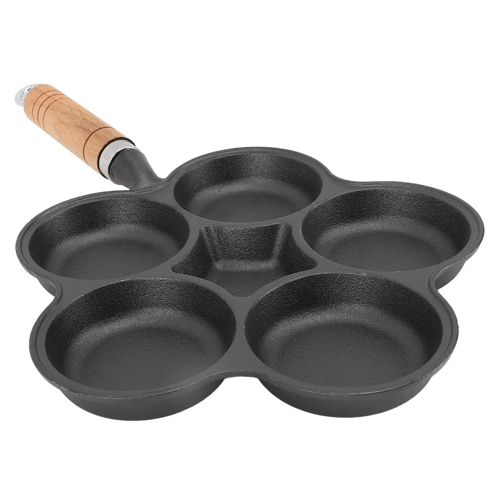 Cast Iron Egg Frying Pan 5-Cup Uncoated Breakfast Skillet Wooden Handle Fast Heating Omelet Pan Egg/Steak/Burgers/Pancake
Cast Iron Egg Frying Pan 5-Cup Uncoated Breakfast Skillet Wooden Handle Fast Heating Omelet Pan Egg/Steak/Burgers/Pancake