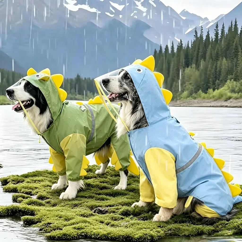 Large Dog Dinosaur Raincoat Golden Retriever Four Legged Waterproof Clothes Pet Summer All Inclusive With Tail Stereo Rain Ponch
Large Dog Dinosaur Raincoat Golden Retriever Four Legged Waterproof Clothes Pet Summer All Inclusive With Tail Stereo Rain Ponch