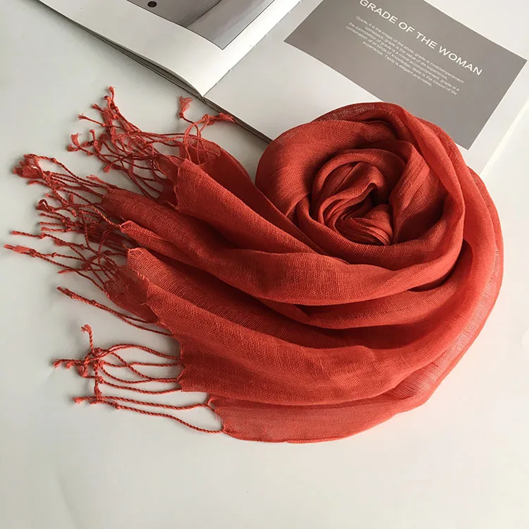 2026 Women's Burnt Orange Pure Linen Scarf with Tassels 100% Linen Breathable Shawl Wrap Japan Fashion Long Neck Scarves
2026 Women's Burnt Orange Pure Linen Scarf with Tassels 100% Linen Breathable Shawl Wrap Japan Fashion Long Neck Scarves