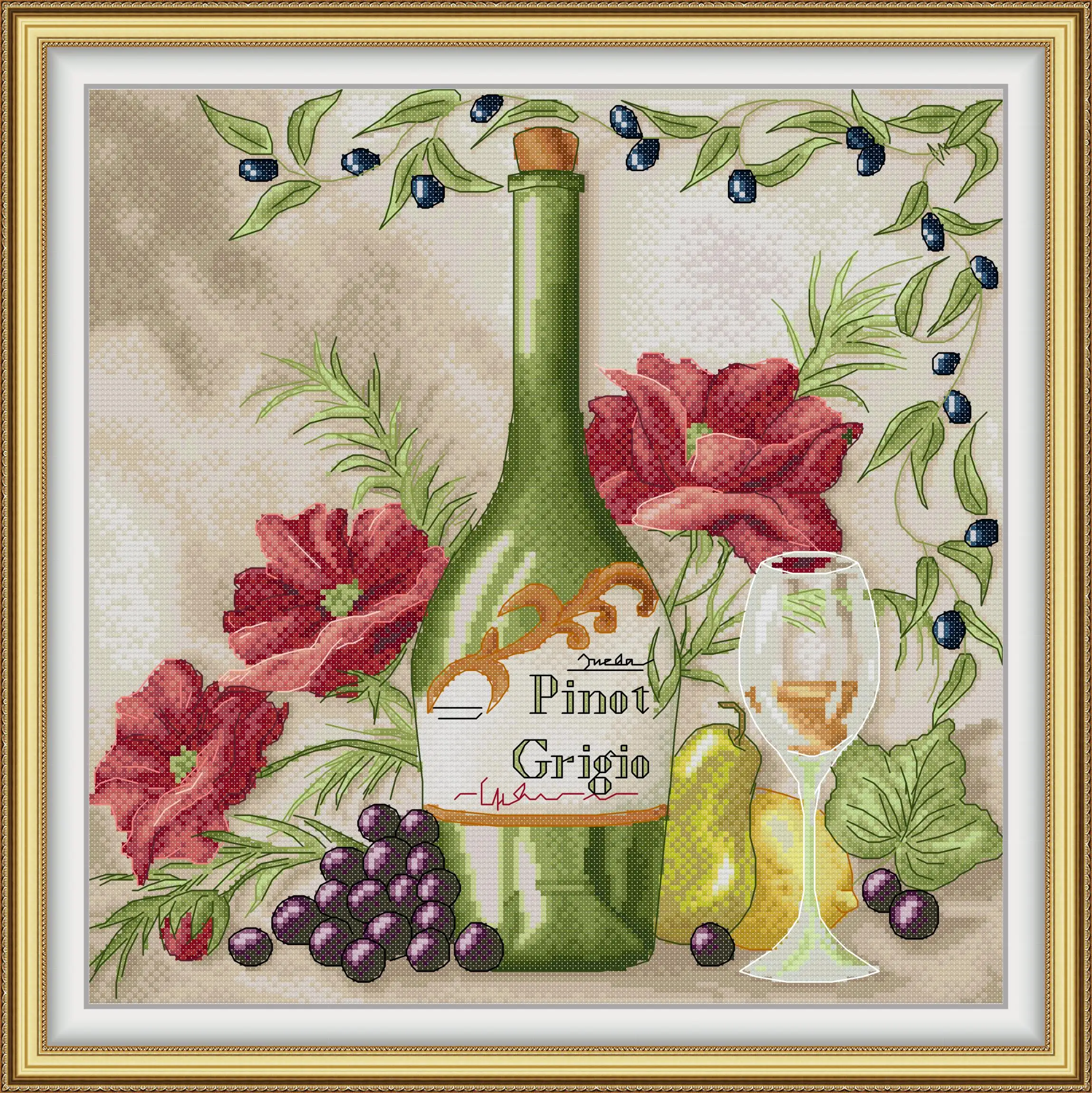 Maydear Full Cross Stitch Kit,11CT/14CT/16CT/9CT Aida Fabric,DMC Threads Sewing Pattern Embroidery Set-White wine
Maydear Full Cross Stitch Kit,11CT/14CT/16CT/9CT Aida Fabric,DMC Threads Sewing Pattern Embroidery Set-White wine