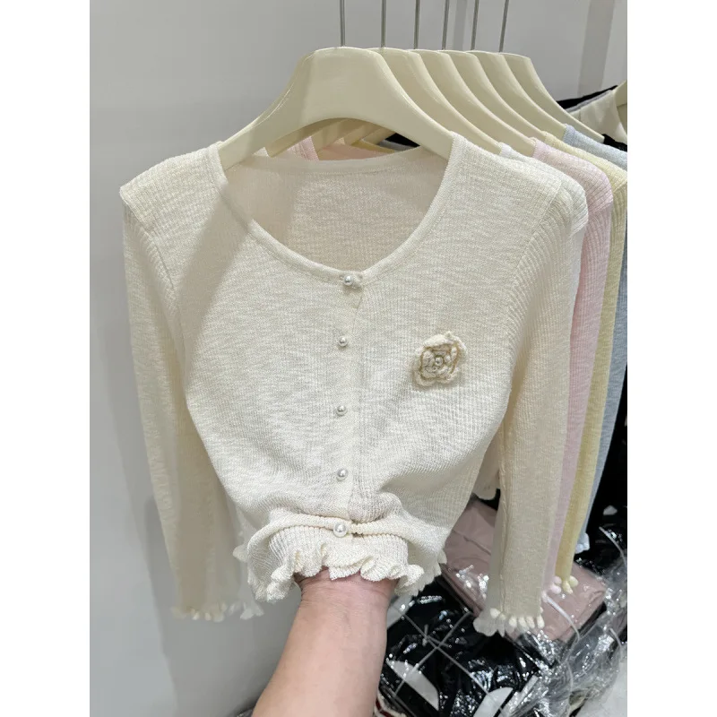 Rose Pattern Knitted Sweater Thin round Neck Outerwear New Chinese Style Small Shawl Coat Sun Protection Fashionable Women's ...
Rose Pattern Knitted Sweater Thin round Neck Outerwear New Chinese Style Small Shawl Coat Sun Protection Fashionable Women's ...