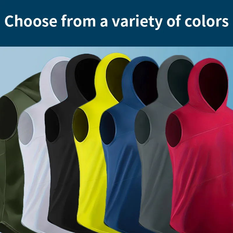 Summer Men's Sleeveless Vest Casual T-shirt Hoodie Fitness Muscle Hooded Vest T-shirt Polyester Breathable Hip-hop Pullover
Summer Men's Sleeveless Vest Casual T-shirt Hoodie Fitness Muscle Hooded Vest T-shirt Polyester Breathable Hip-hop Pullover