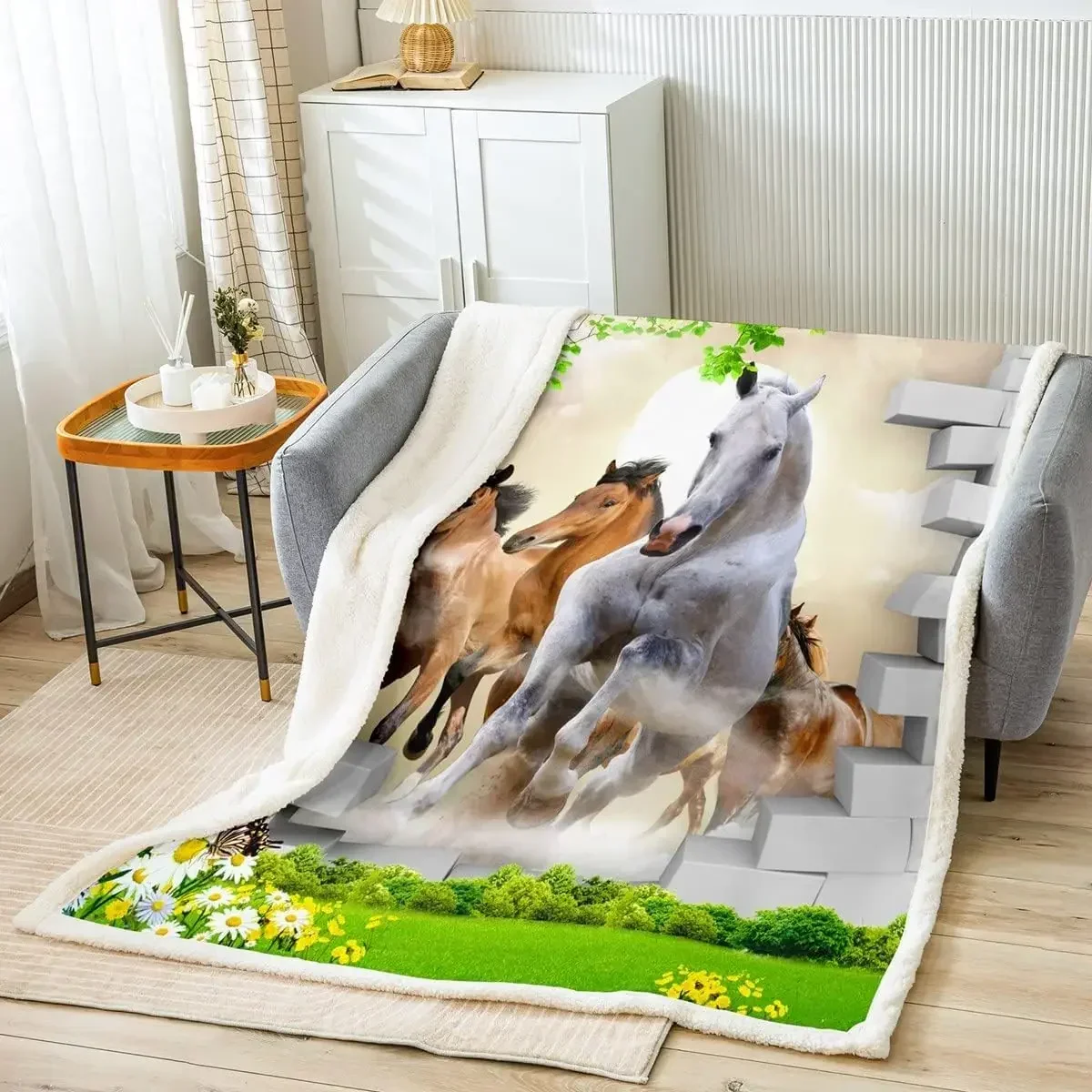 3D Running Horse Throw Blanket Wild Animal Bed Blanket for Kids Boys Girls Room Decor, Leaves Flower Print Blanket for
3D Running Horse Throw Blanket Wild Animal Bed Blanket for Kids Boys Girls Room Decor, Leaves Flower Print Blanket for