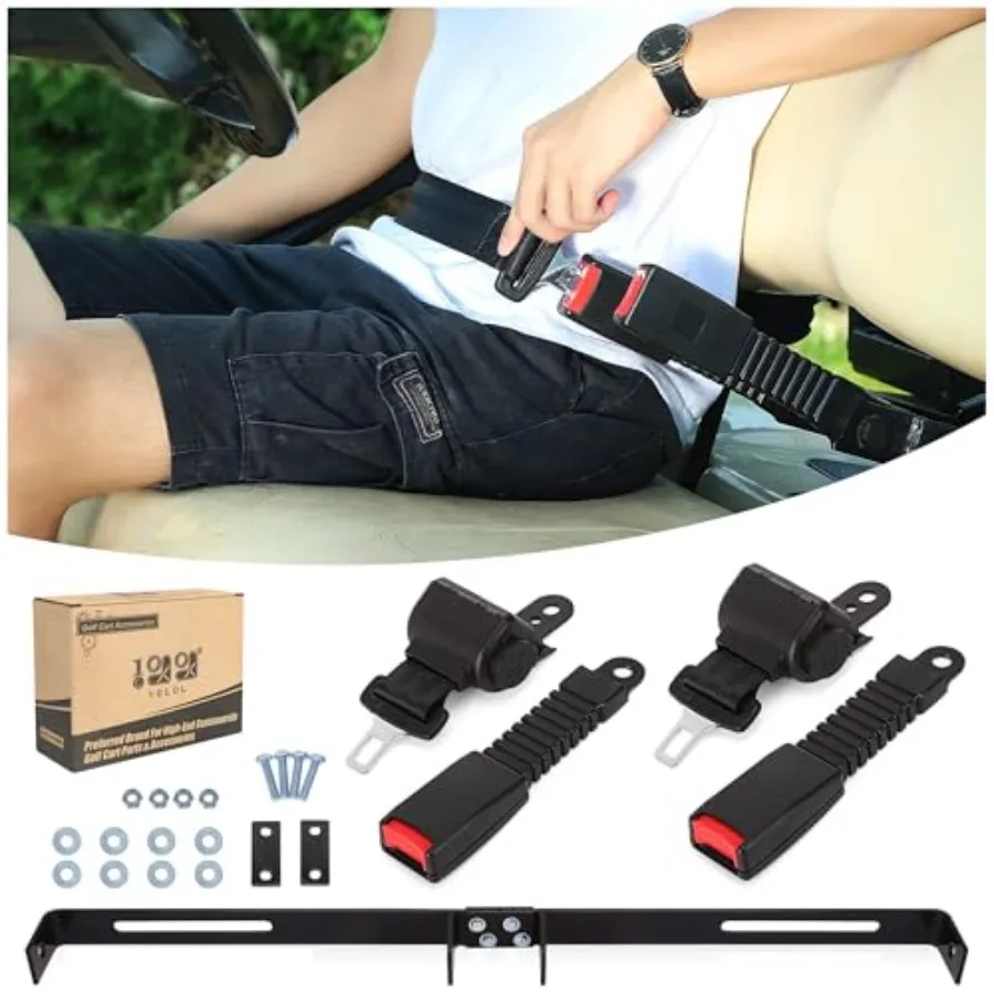Universal 2 Passenger Golf Cart Seat Belts for Yamaha Club Car EZGO TXT/RXV Front Seat Kit Retractable Seatbelts 42"
Universal 2 Passenger Golf Cart Seat Belts for Yamaha Club Car EZGO TXT/RXV Front Seat Kit Retractable Seatbelts 42"