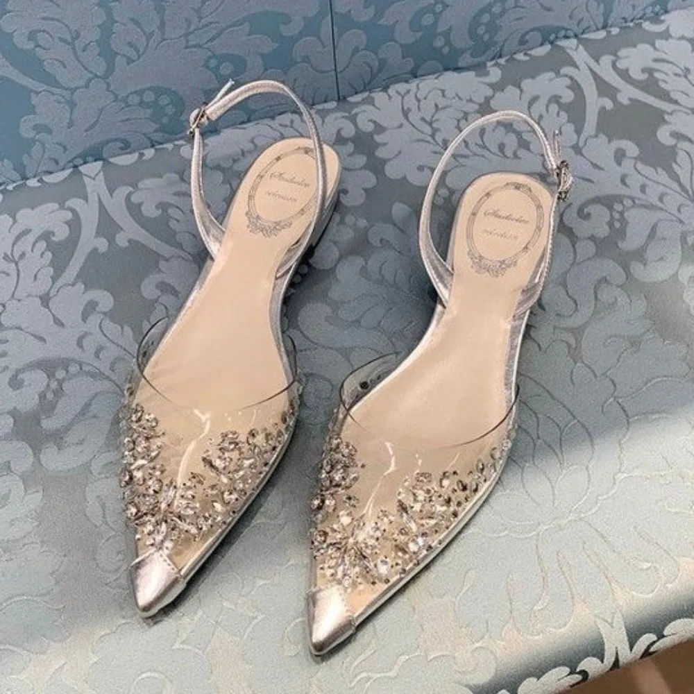 Fashion Hollow Design Pointed Toe Slippers Low Heel Rhinestone Ladies Wedding Shoes Buckle Strap Elegant Sandals for Girls Women
Fashion Hollow Design Pointed Toe Slippers Low Heel Rhinestone Ladies Wedding Shoes Buckle Strap Elegant Sandals for Girls Women
