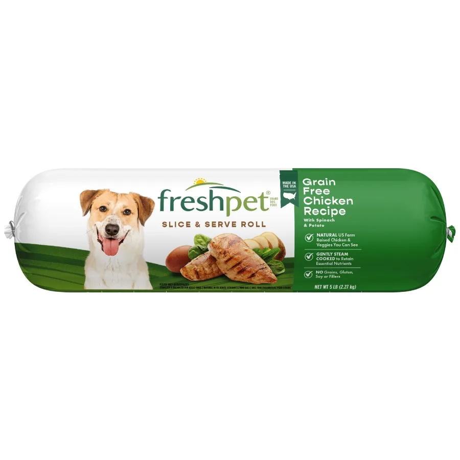 Fresh Dog Food, Grain Free Chicken Recipe, Slice and Serve Roll, 5 lb.
Fresh Dog Food, Grain Free Chicken Recipe, Slice and Serve Roll, 5 lb.