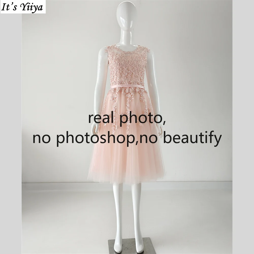 Real Photo Evening Dress Pink Embroidery Beads O-neck Sleeveless Knee length Plus size Zipper Back Girl Formal Party Dress LX073
Real Photo Evening Dress Pink Embroidery Beads O-neck Sleeveless Knee length Plus size Zipper Back Girl Formal Party Dress LX073