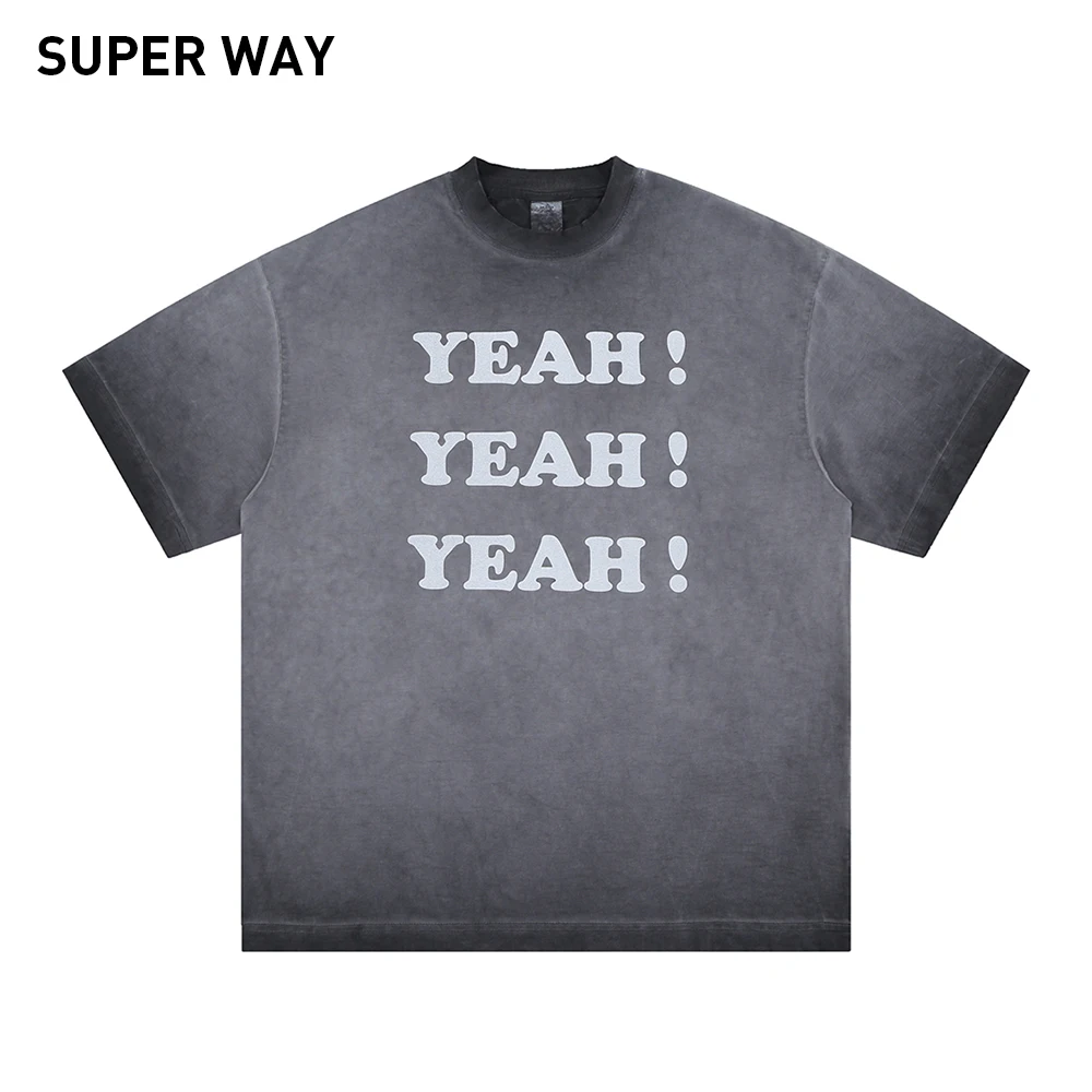 Superway Men T-Shirts Yeah Letter Printed Washed Casual Short Sleeves Inspirational Original Tees Loose High Street Hip Hop Tops
Superway Men T-Shirts Yeah Letter Printed Washed Casual Short Sleeves Inspirational Original Tees Loose High Street Hip Hop Tops