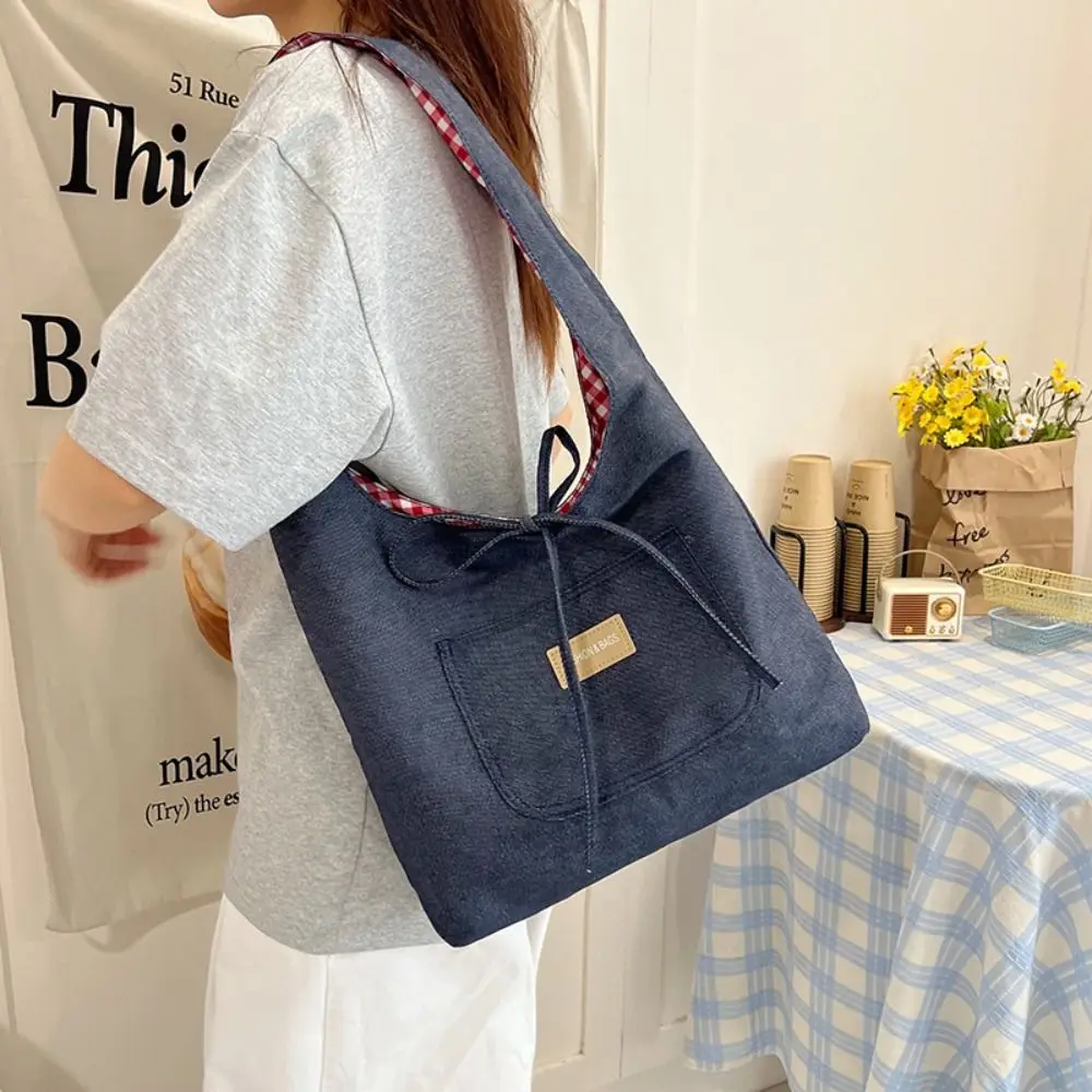 Lattice Double Sided Plaid Denim Vest Bag Cloth Leisure Denim Shoulder Bag Commuting Japanese Style Canvas Tote Bag Travel
Lattice Double Sided Plaid Denim Vest Bag Cloth Leisure Denim Shoulder Bag Commuting Japanese Style Canvas Tote Bag Travel